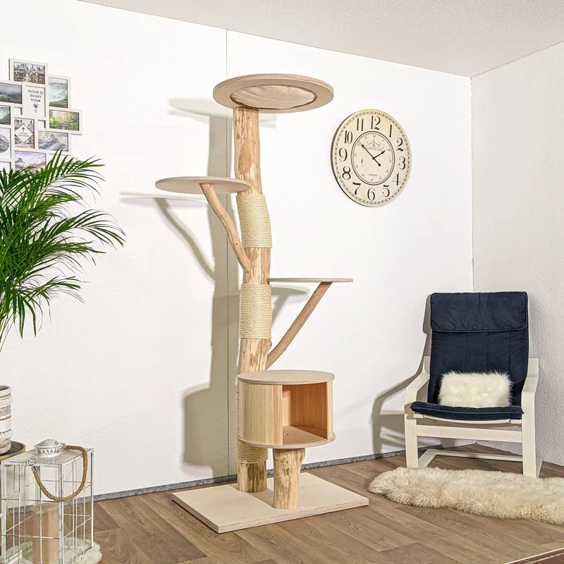 Naturkratzbaum 4146 Kratzbaum Natur Holz Design 198 cm hoch Katzenbaum