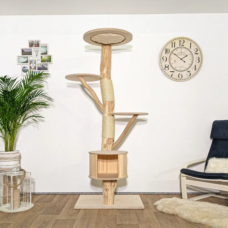 Naturkratzbaum 4146 Kratzbaum Natur Holz Design 198 cm hoch Katzenbaum