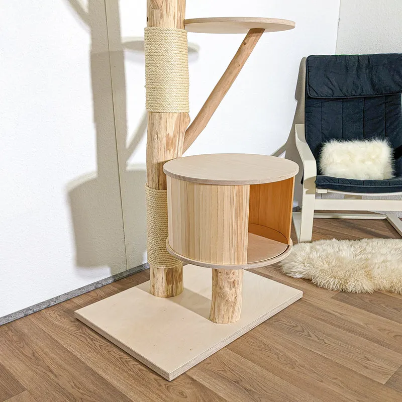 Naturkratzbaum 4146 Kratzbaum Natur Holz Design 198 cm hoch Katzenbaum