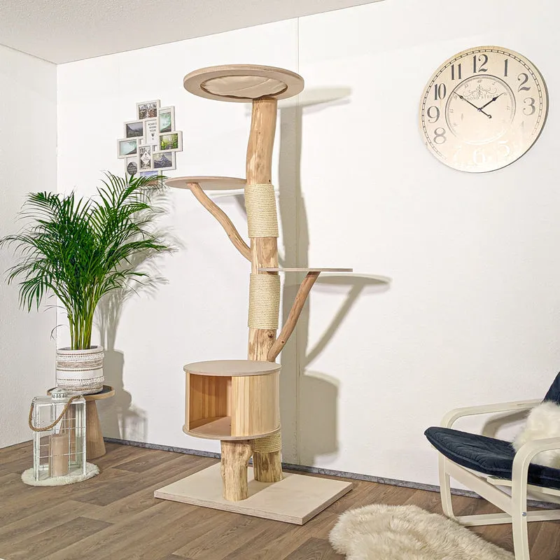 Naturkratzbaum 4146 Kratzbaum Natur Holz Design 198 cm hoch Katzenbaum