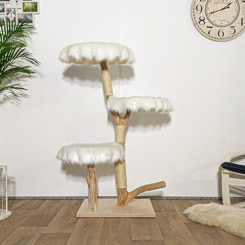 Naturkratzbaum 4145 Kratzbaum Natur Holz Design 134 cm hoch Katzenbaum