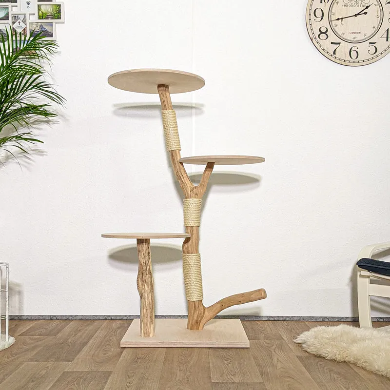 Naturkratzbaum 4145 Kratzbaum Natur Holz Design 134 cm hoch Katzenbaum