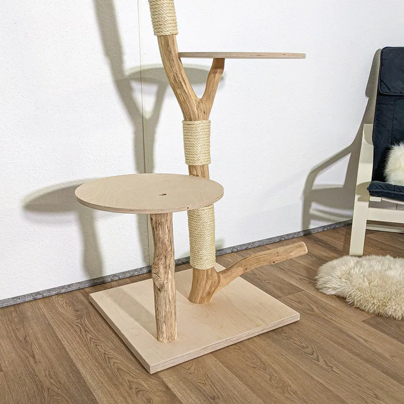 Naturkratzbaum 4145 Kratzbaum Natur Holz Design 134 cm hoch Katzenbaum