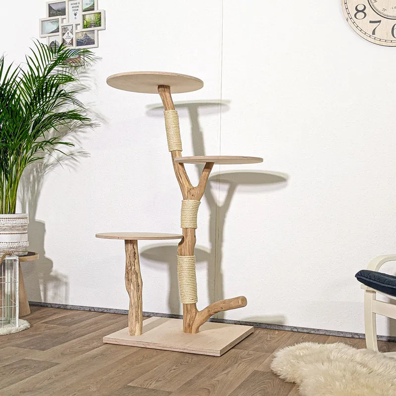 Naturkratzbaum 4145 Kratzbaum Natur Holz Design 134 cm hoch Katzenbaum