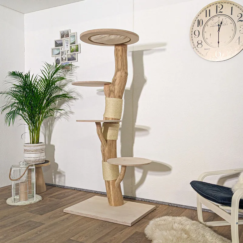 Naturkratzbaum 4144 Kratzbaum Natur Holz Design 177 cm hoch Katzenbaum