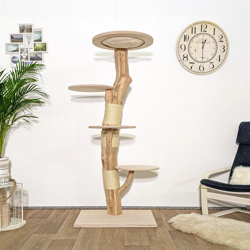 Naturkratzbaum 4144 Kratzbaum Natur Holz Design 177 cm hoch Katzenbaum