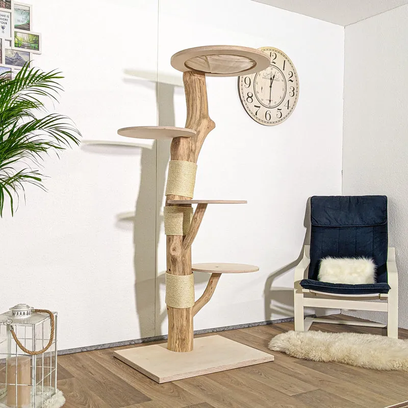Naturkratzbaum 4144 Kratzbaum Natur Holz Design 177 cm hoch Katzenbaum