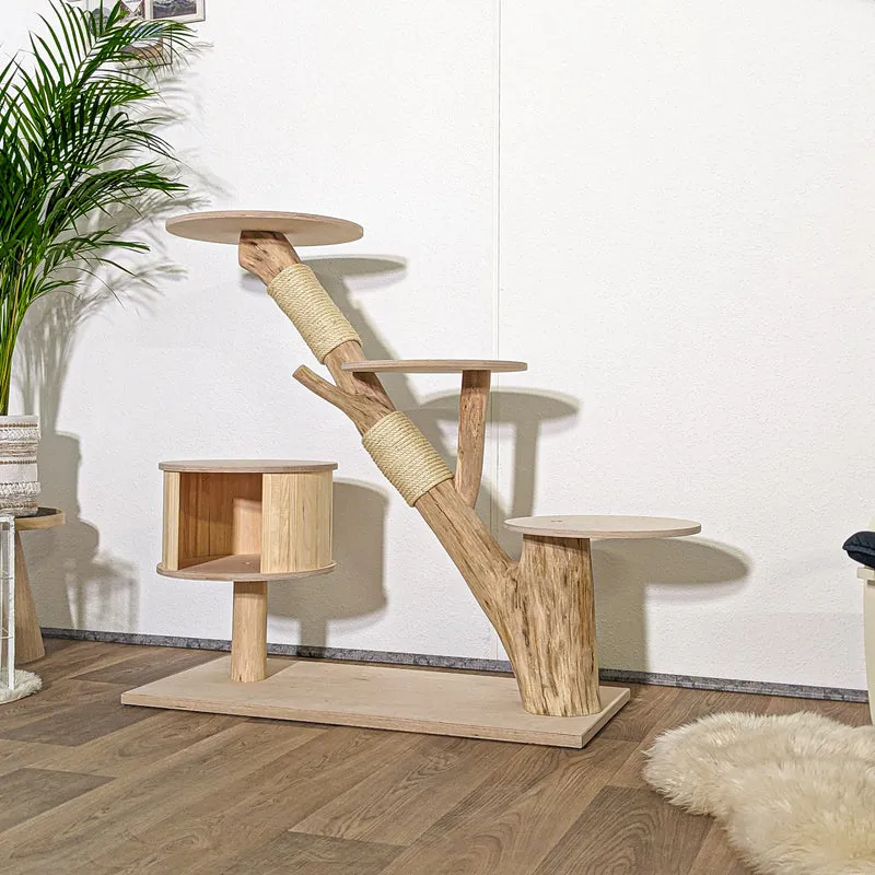 Naturkratzbaum 4143 Kratzbaum Natur Holz Design 108 cm hoch Katzenbaum