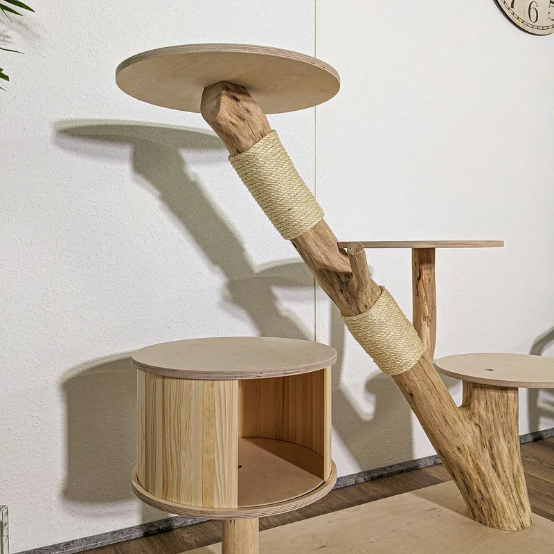 Naturkratzbaum 4143 Kratzbaum Natur Holz Design 108 cm hoch Katzenbaum