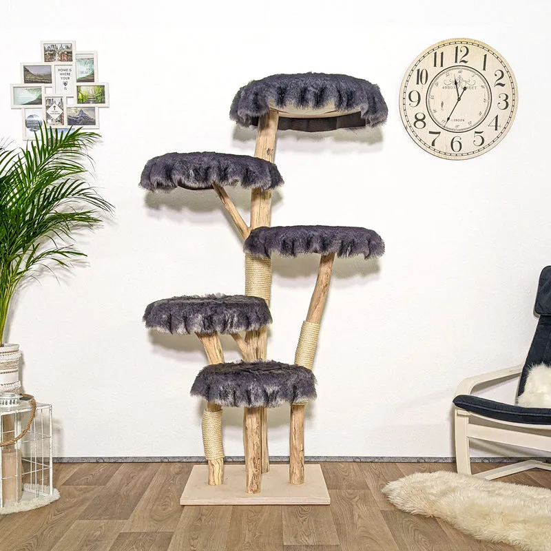 Naturkratzbaum 4141 Kratzbaum Natur Holz Design 175 cm hoch Katzenbaum