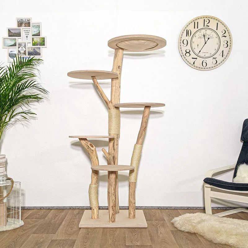 Naturkratzbaum 4141 Kratzbaum Natur Holz Design 175 cm hoch Katzenbaum