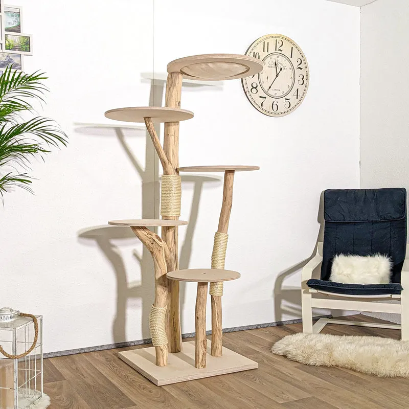 Naturkratzbaum 4141 Kratzbaum Natur Holz Design 175 cm hoch Katzenbaum