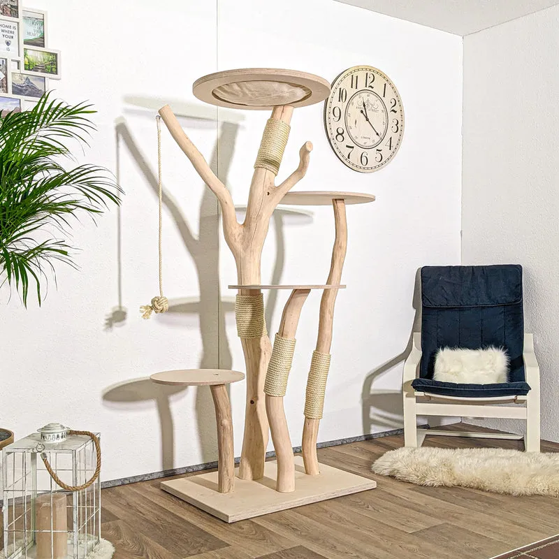Naturkratzbaum 4140 Kratzbaum Natur Holz Design 175 cm hoch Katzenbaum