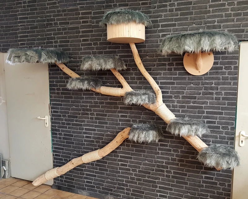 IXI- VERKAUFT -IXI Wandkratzbaum Naturkratzbaum 1047 Kratzbaum Natur Holz Design