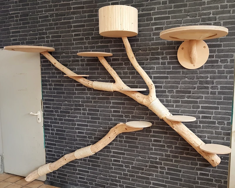 IXI- VERKAUFT -IXI Wandkratzbaum Naturkratzbaum 1047 Kratzbaum Natur Holz Design