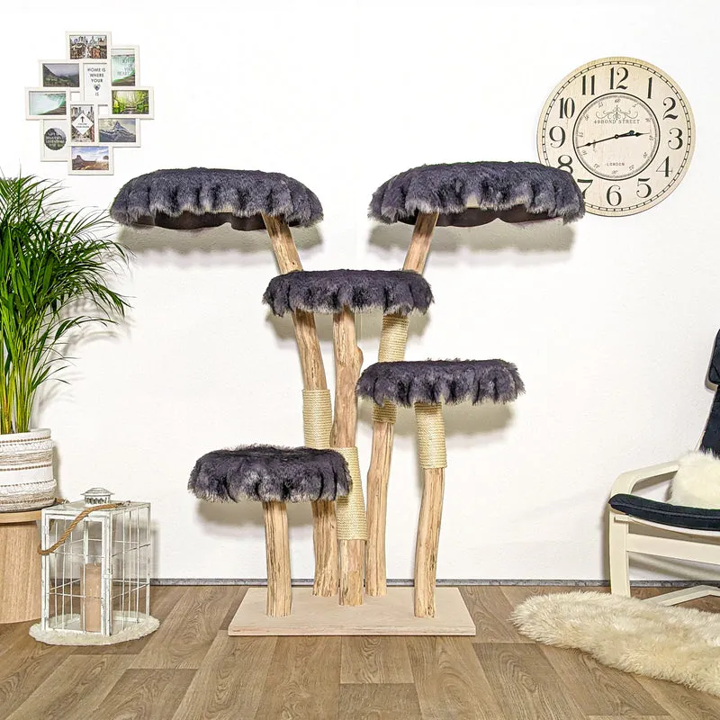 Naturkratzbaum 4128 Kratzbaum Natur Holz Design 145 cm hoch Katzenbaum