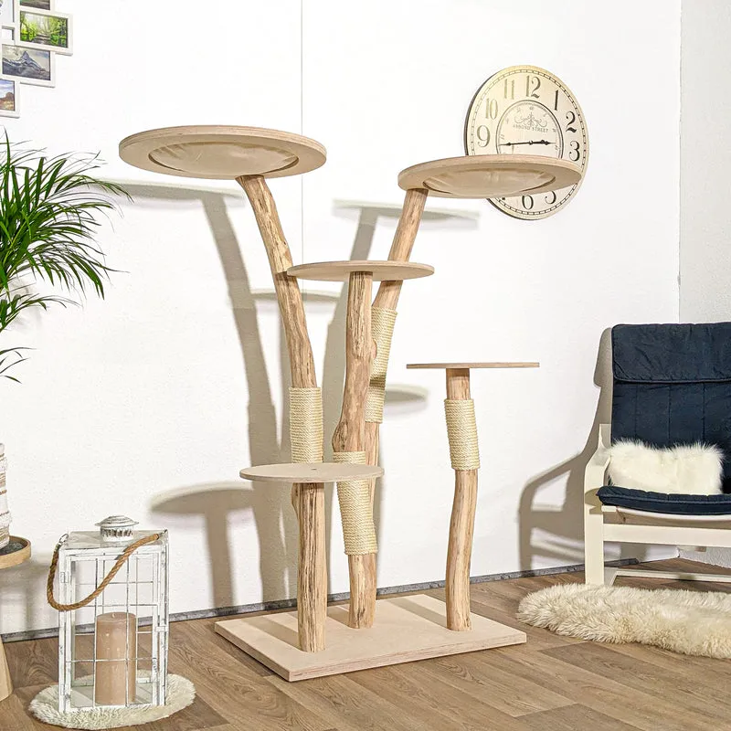 Naturkratzbaum 4128 Kratzbaum Natur Holz Design 145 cm hoch Katzenbaum