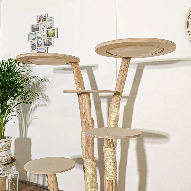 Naturkratzbaum 4128 Kratzbaum Natur Holz Design 145 cm hoch Katzenbaum
