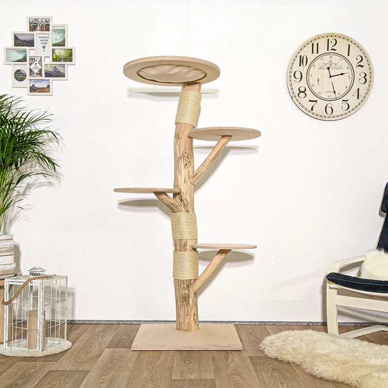 Naturkratzbaum 4127 Kratzbaum Natur Holz Design 163 cm hoch Katzenbaum