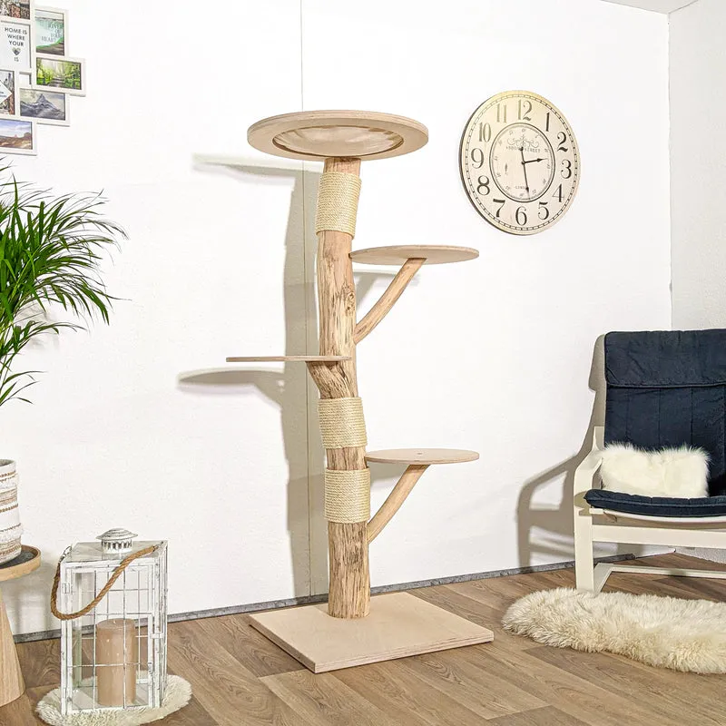 Naturkratzbaum 4127 Kratzbaum Natur Holz Design 163 cm hoch Katzenbaum