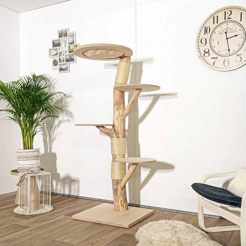 Naturkratzbaum 4127 Kratzbaum Natur Holz Design 163 cm hoch Katzenbaum