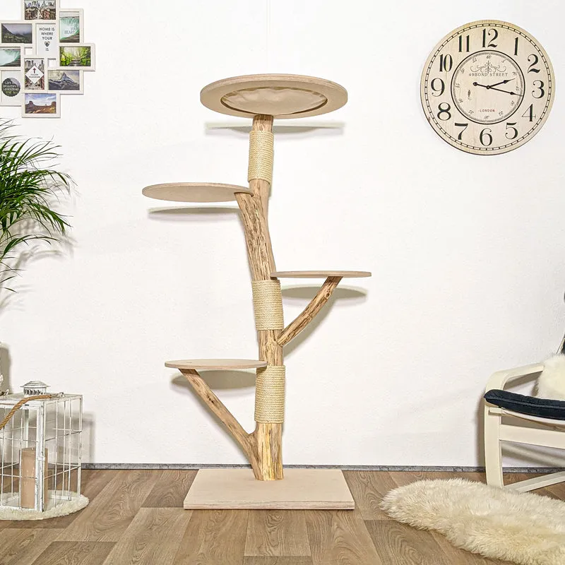 Naturkratzbaum 4126 Kratzbaum Natur Holz Design 157 cm hoch Katzenbaum