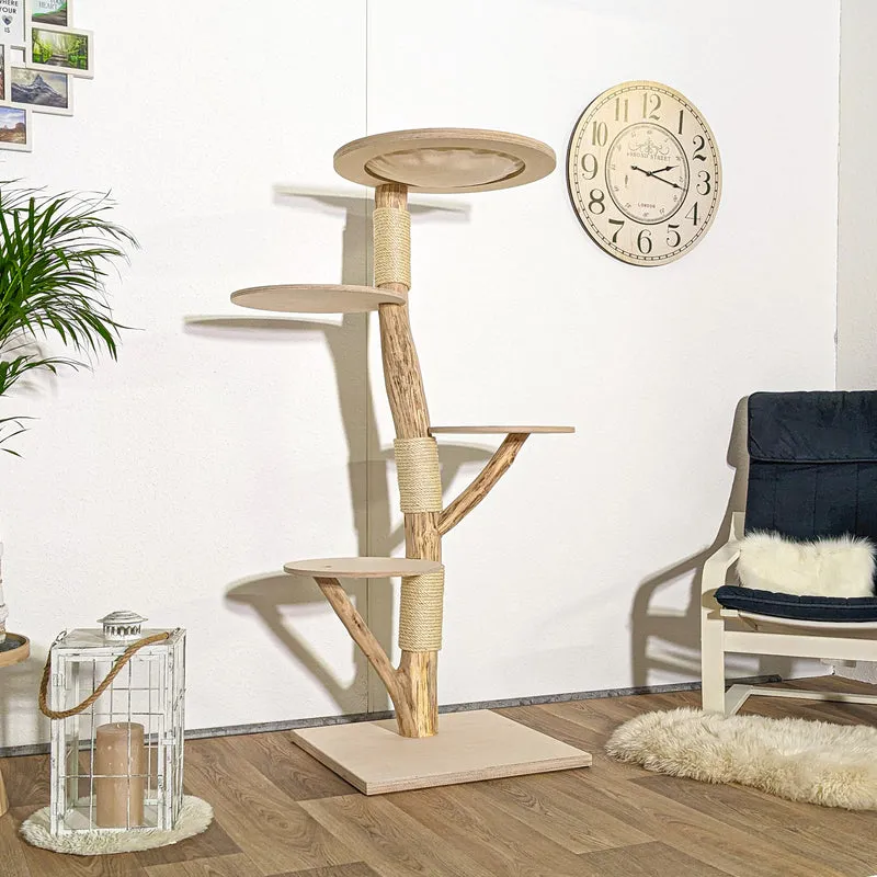 Naturkratzbaum 4126 Kratzbaum Natur Holz Design 157 cm hoch Katzenbaum