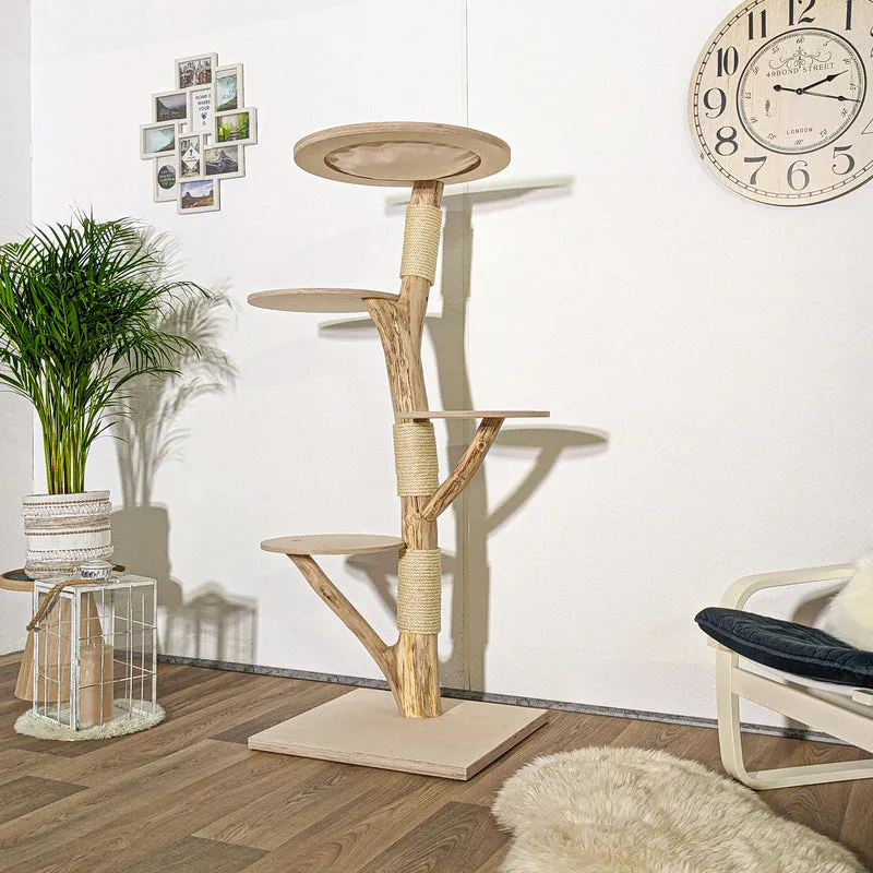 Naturkratzbaum 4126 Kratzbaum Natur Holz Design 157 cm hoch Katzenbaum