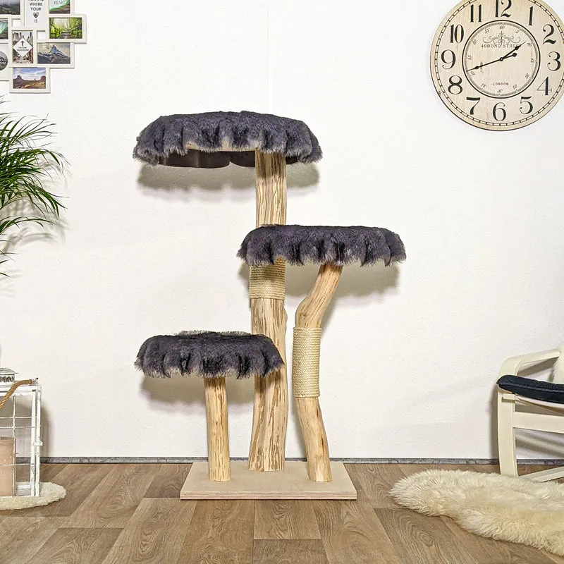 Naturkratzbaum 4123 Kratzbaum Natur Holz Design 135 cm hoch Katzenbaum