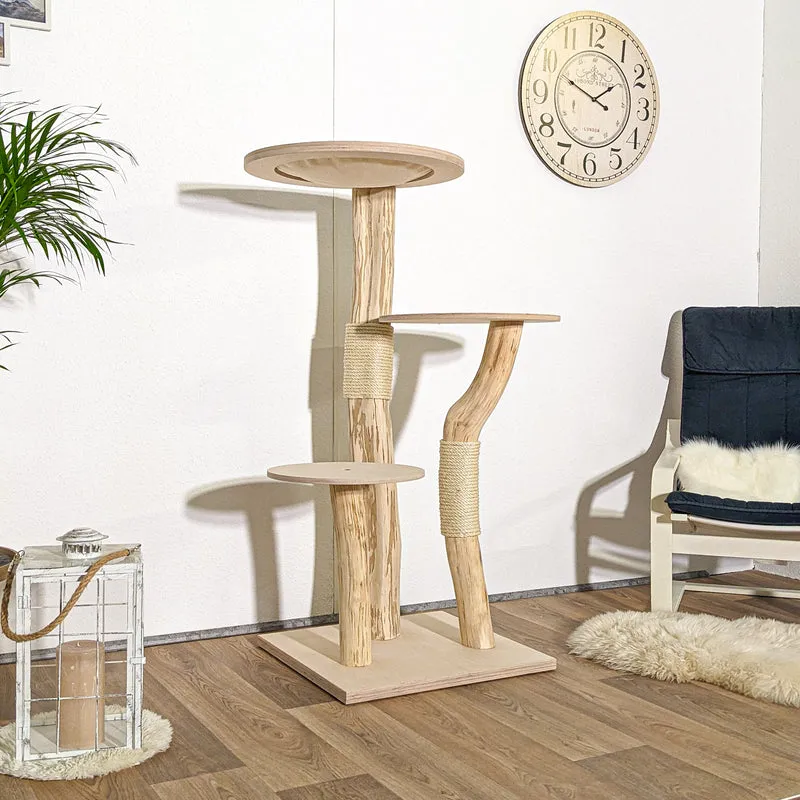 Naturkratzbaum 4123 Kratzbaum Natur Holz Design 135 cm hoch Katzenbaum