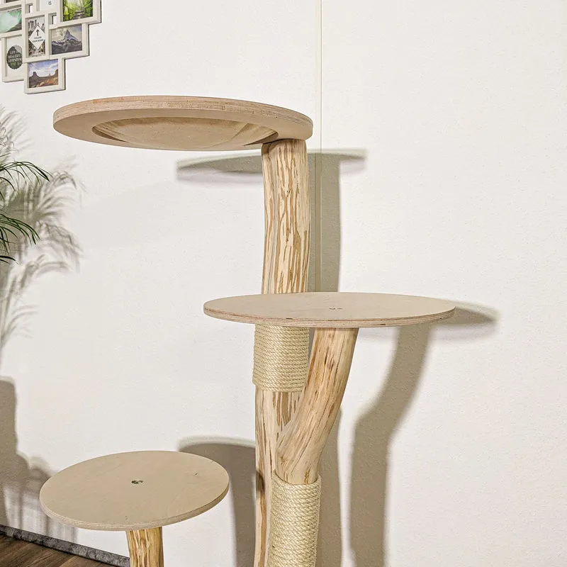 Naturkratzbaum 4123 Kratzbaum Natur Holz Design 135 cm hoch Katzenbaum