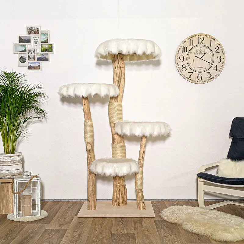Naturkratzbaum 4121 Kratzbaum Natur Holz Design 175 cm hoch Katzenbaum