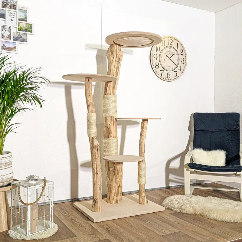 Naturkratzbaum 4121 Kratzbaum Natur Holz Design 175 cm hoch Katzenbaum
