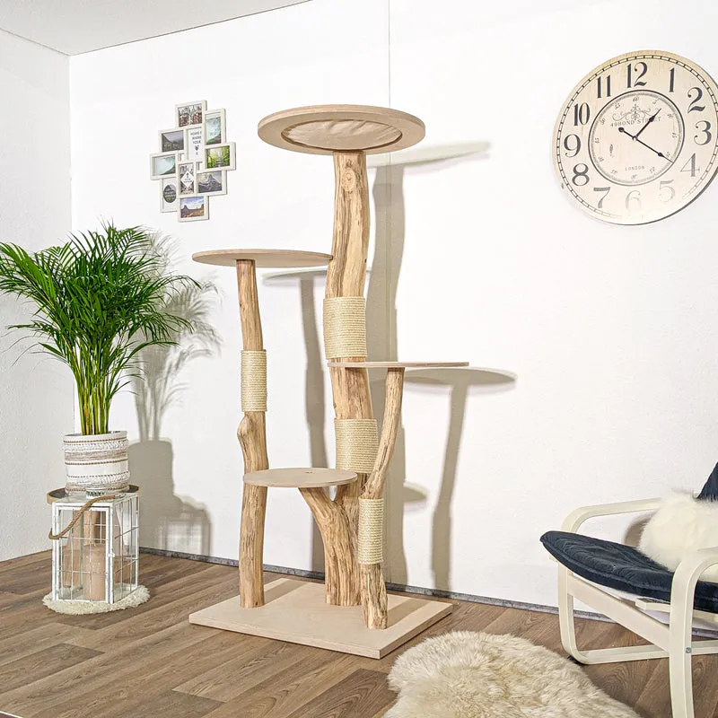 Naturkratzbaum 4121 Kratzbaum Natur Holz Design 175 cm hoch Katzenbaum
