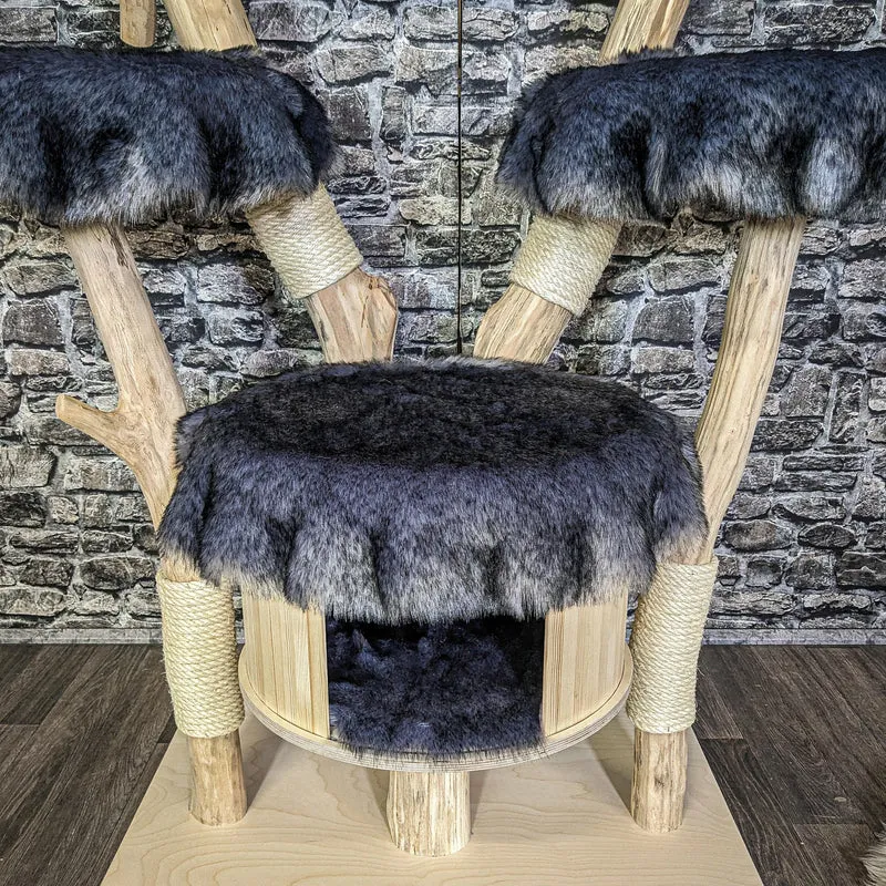 Naturkratzbaum 4120 Kratzbaum Natur Holz Design 150 cm hoch Katzenbaum