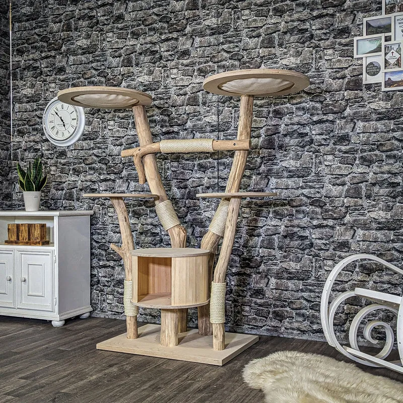 Naturkratzbaum 4120 Kratzbaum Natur Holz Design 150 cm hoch Katzenbaum