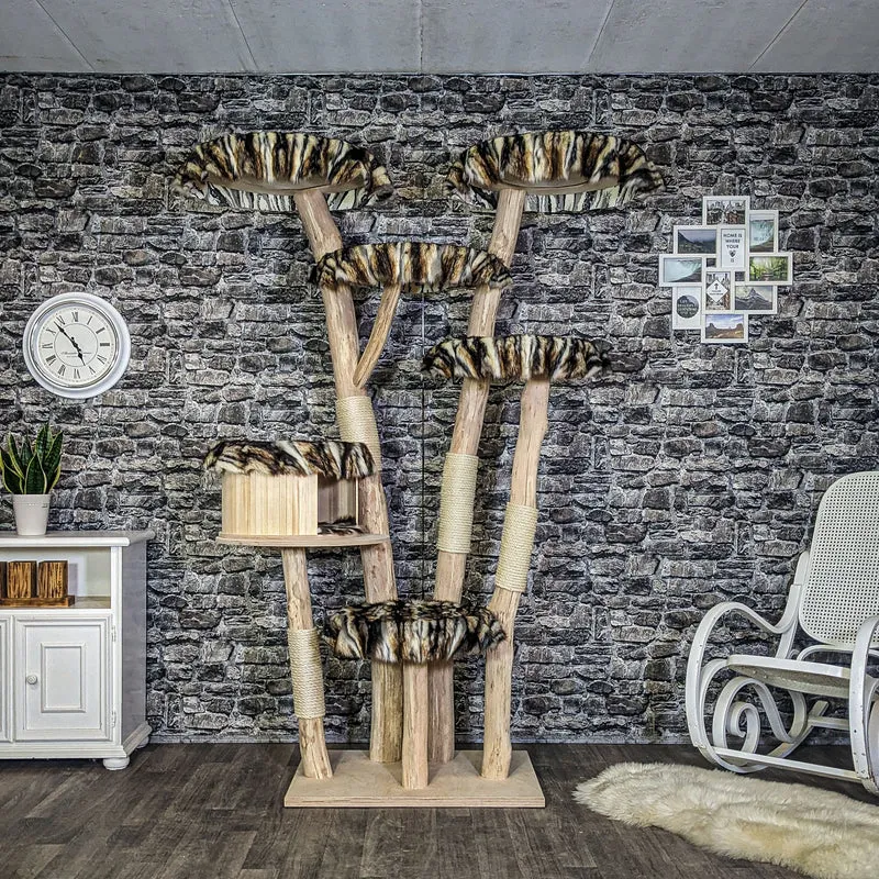 Naturkratzbaum 4119 Kratzbaum Natur Holz Design 200 cm hoch Katzenbaum