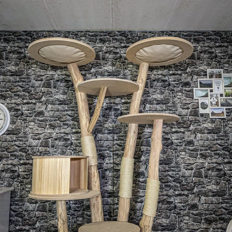 Naturkratzbaum 4119 Kratzbaum Natur Holz Design 200 cm hoch Katzenbaum