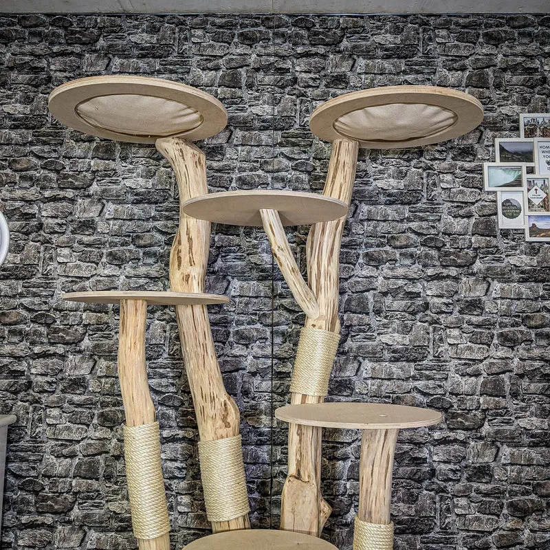 Naturkratzbaum 4118 Kratzbaum Natur Holz Design 185 cm hoch Katzenbaum