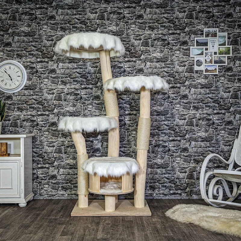 Naturkratzbaum 4117 Kratzbaum Natur Holz Design 172 cm hoch Katzenbaum