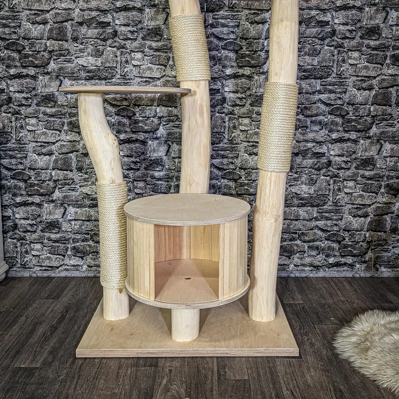 Naturkratzbaum 4117 Kratzbaum Natur Holz Design 172 cm hoch Katzenbaum