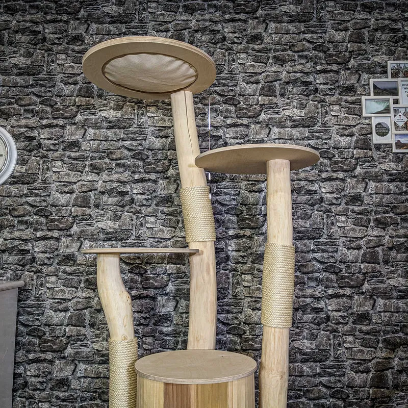 Naturkratzbaum 4117 Kratzbaum Natur Holz Design 172 cm hoch Katzenbaum