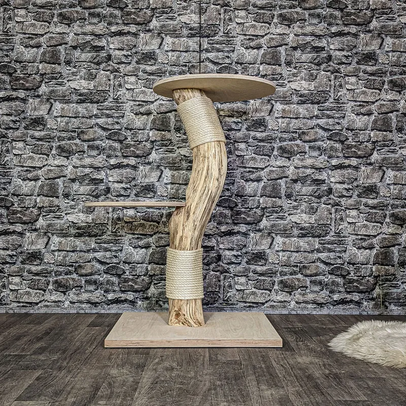 Naturkratzbaum 4116 Kratzbaum Natur Holz Design 100 cm hoch Katzenbaum