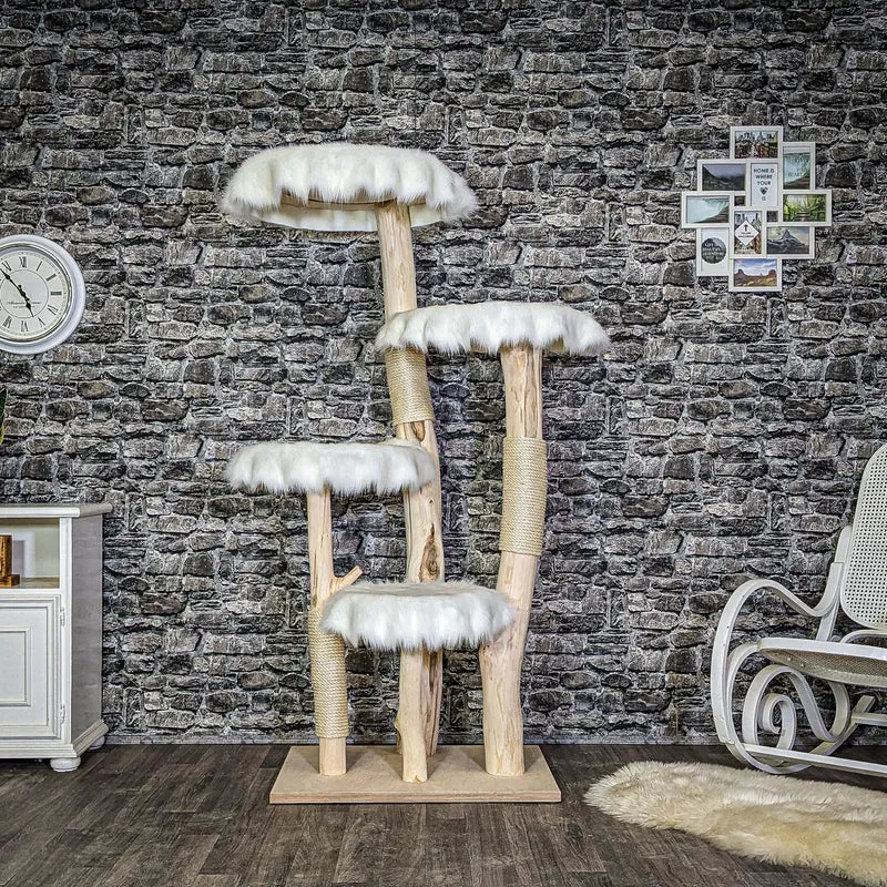 Naturkratzbaum 4115 Kratzbaum Natur Holz Design 173 cm hoch Katzenbaum