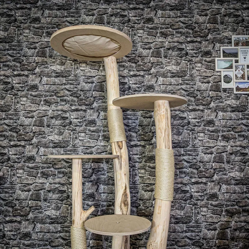 Naturkratzbaum 4115 Kratzbaum Natur Holz Design 173 cm hoch Katzenbaum