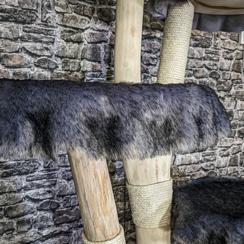 Naturkratzbaum 4114 Kratzbaum Natur Holz Design 205 cm hoch Katzenbaum