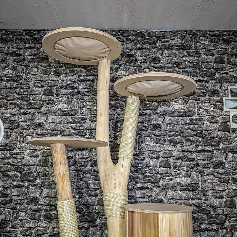 Naturkratzbaum 4114 Kratzbaum Natur Holz Design 205 cm hoch Katzenbaum