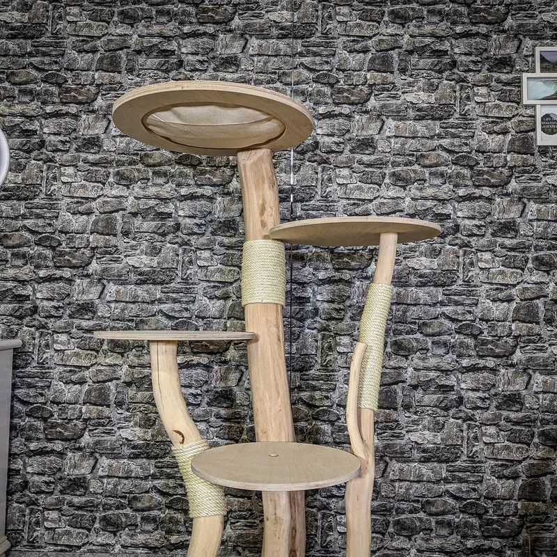 Naturkratzbaum 4113 Kratzbaum Natur Holz Design 145 cm hoch Katzenbaum