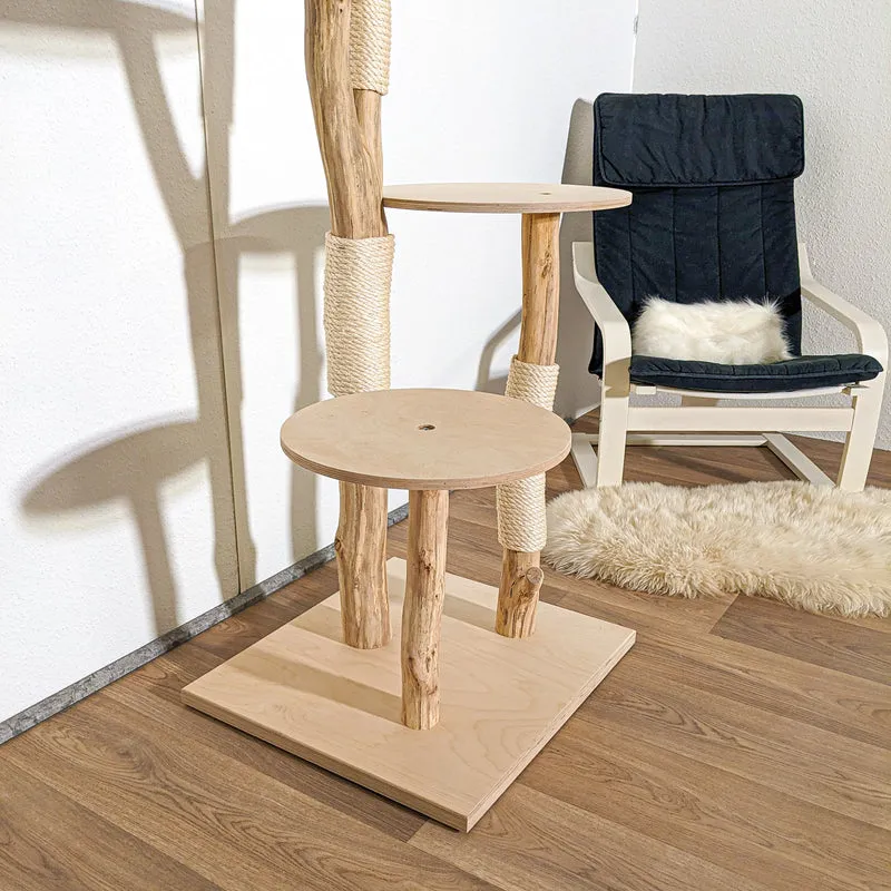 Naturkratzbaum 4110 Kratzbaum Natur Holz Design 143 cm hoch Katzenbaum