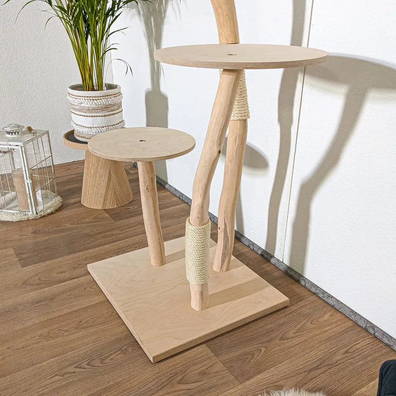 Naturkratzbaum 4109 Kratzbaum Natur Holz Design 150 cm hoch Katzenbaum